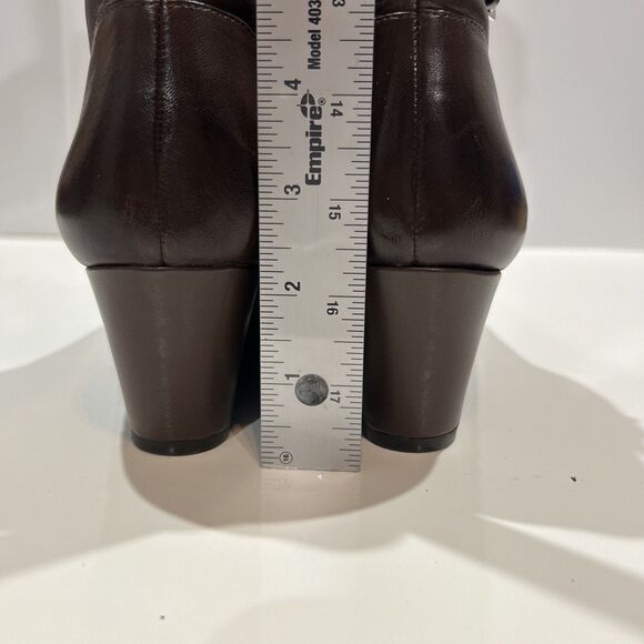 Naturalizer Brown Leather Wedge Zip Ankle Boots N5 Contour Women's 9.5 - Picture 6 of 11